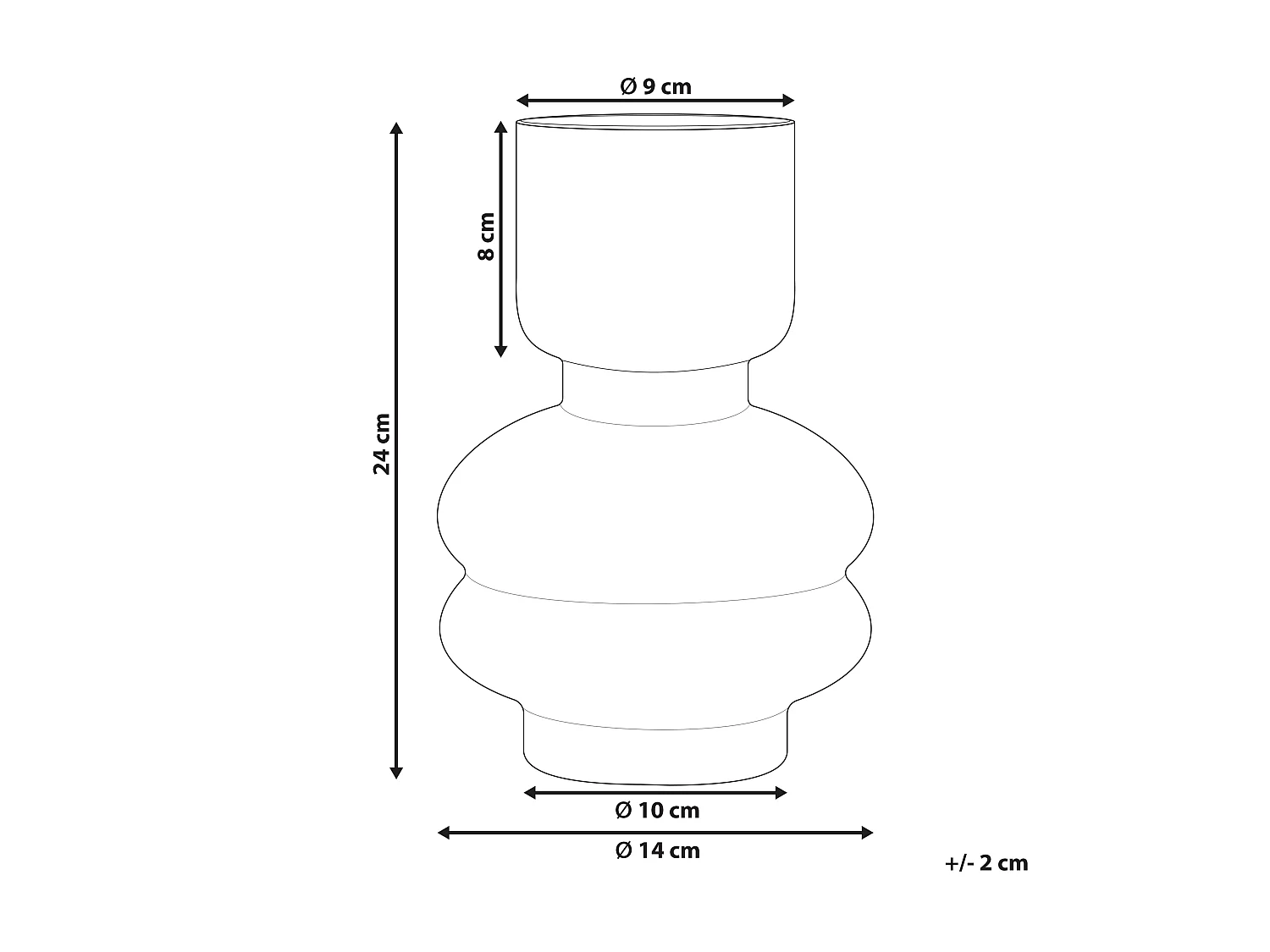 Deko Blumenvase Glas transparent 24 cm organische Form mit schmalem Hals Rodia