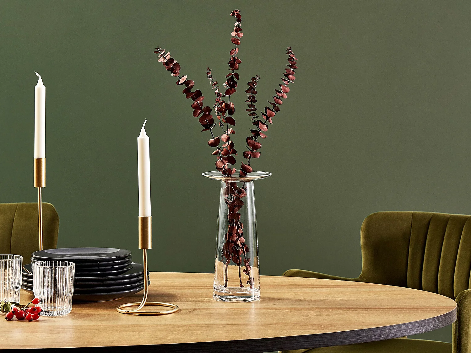 Jarrón para flores MANNA Vidrio 26 cm Transparente