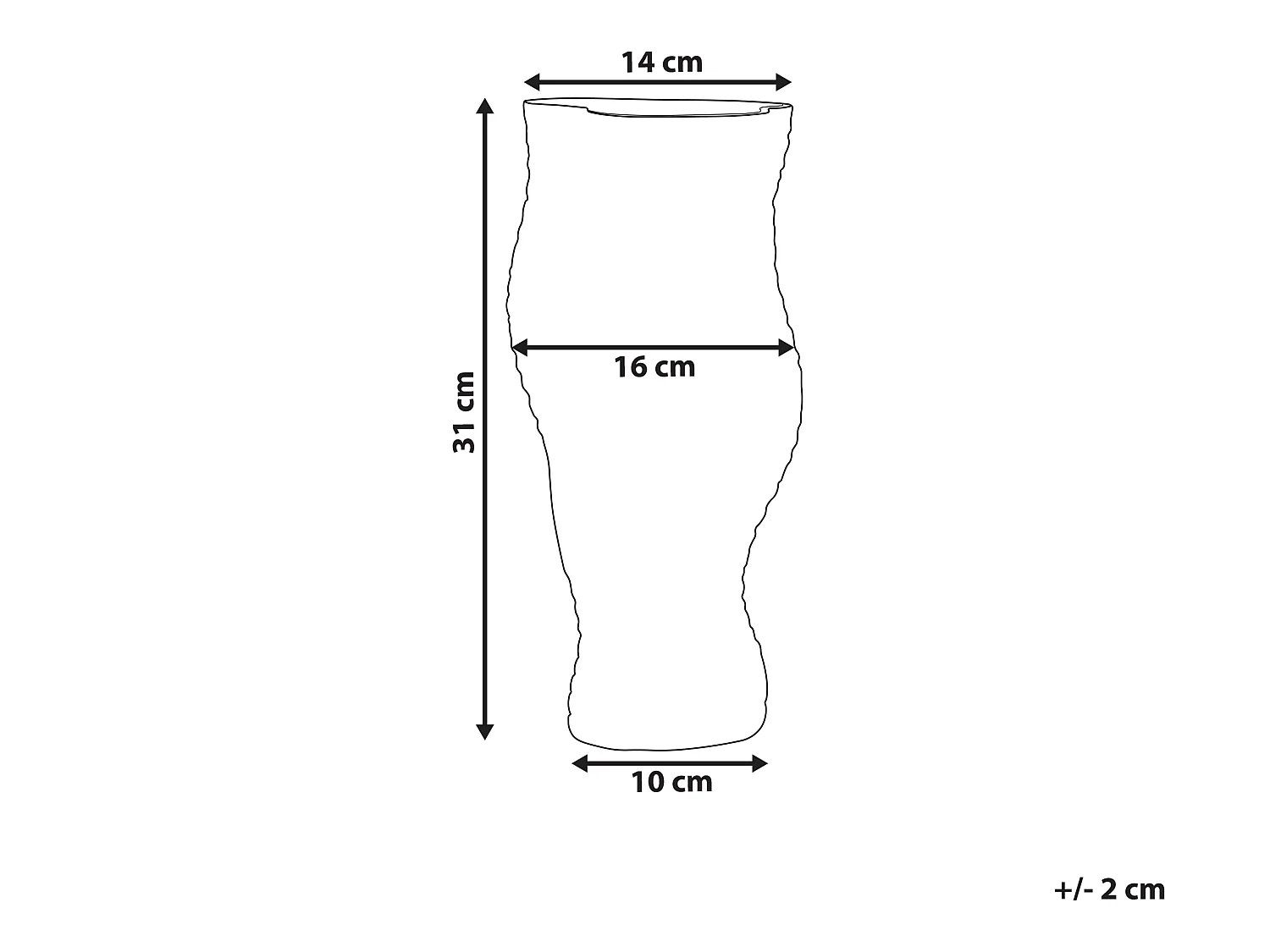 Hohe Deko Blumenvase Glas grau 31 cm geschwungen breite Öffnung Struktur Dytiko