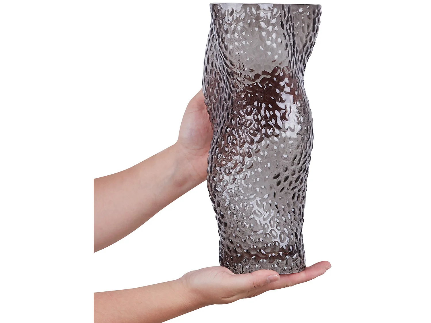 Jarrón para flores DYTIKO Vidrio 31 cm Gris