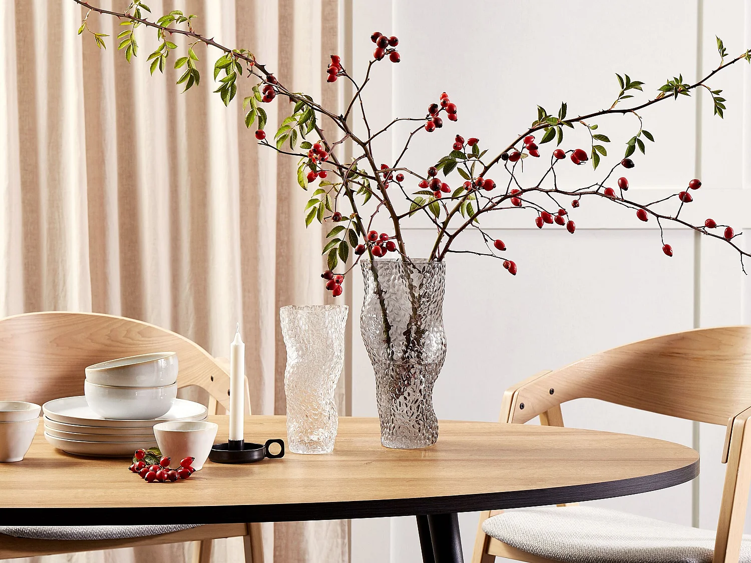 Vase à fleurs DYTIKO Verre 31 cm Gris