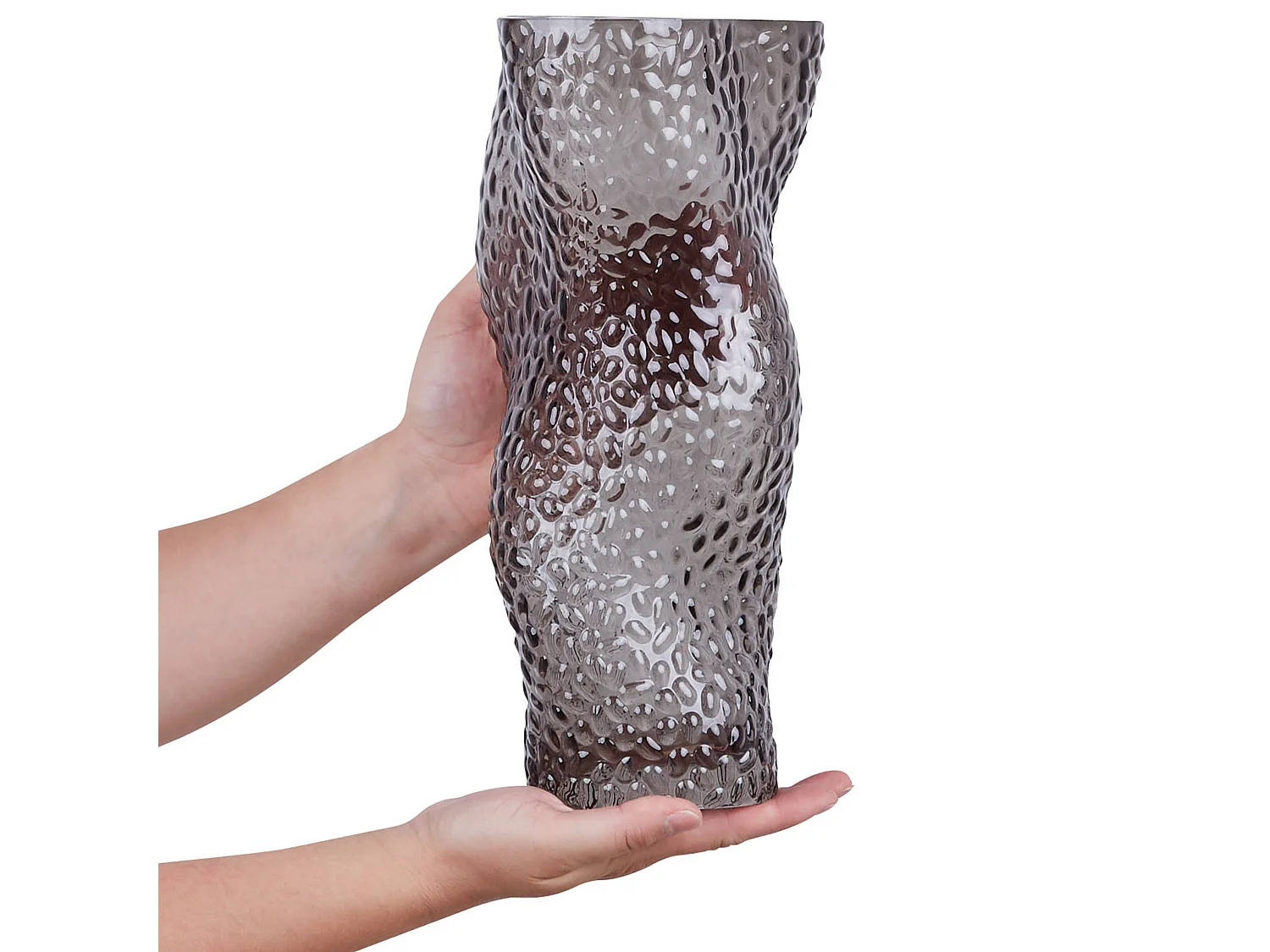 Vase à fleurs DYTIKO Verre 31 cm Gris