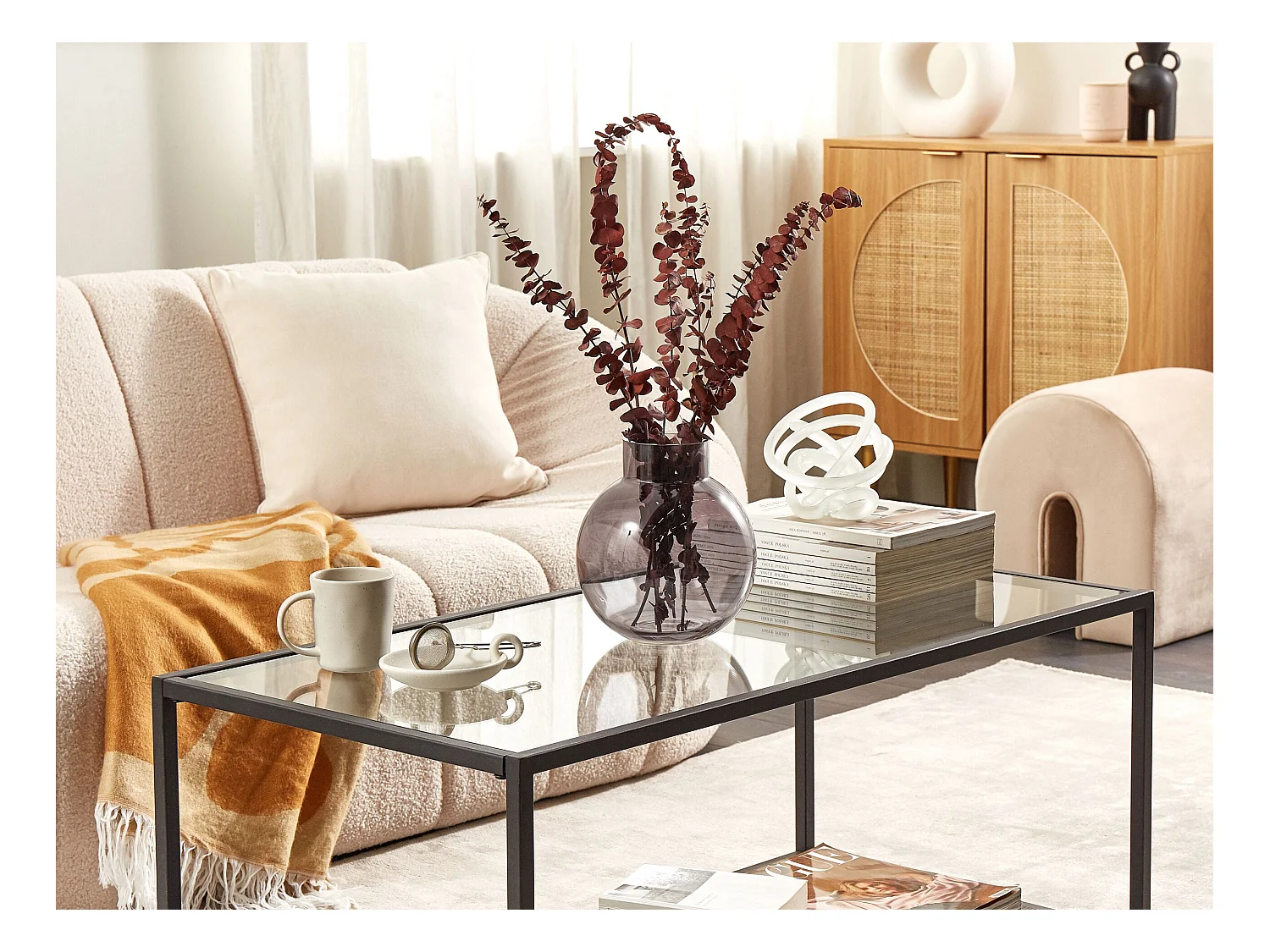 Wazon na kwiaty POLYDROSOS Szkło 22 cm Szary