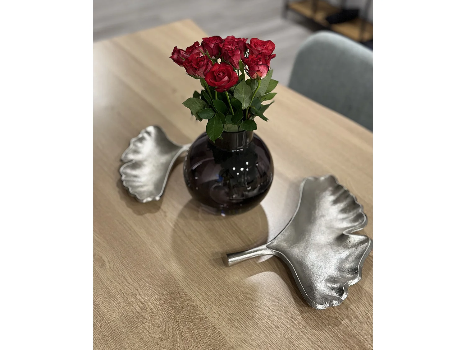 Vaso da fiori POLYDROSOS Vetro 22 cm Grigio