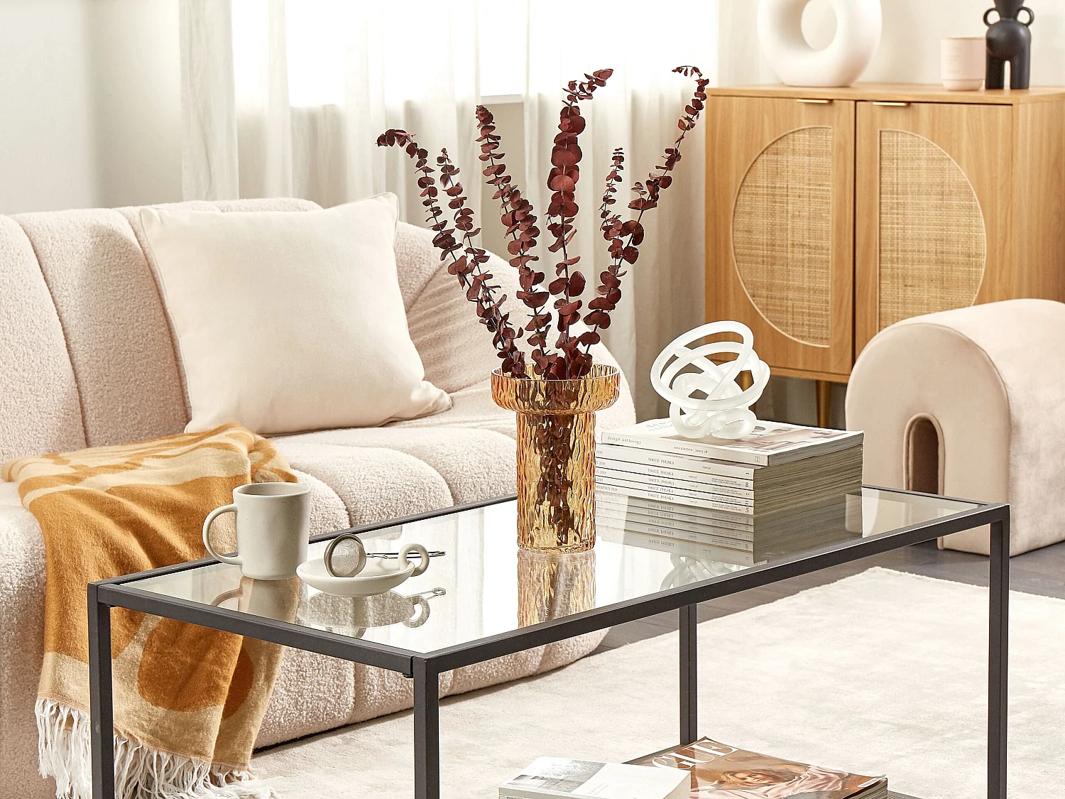 Bloemenvaas PLATANIA Glas 20 cm Oranje