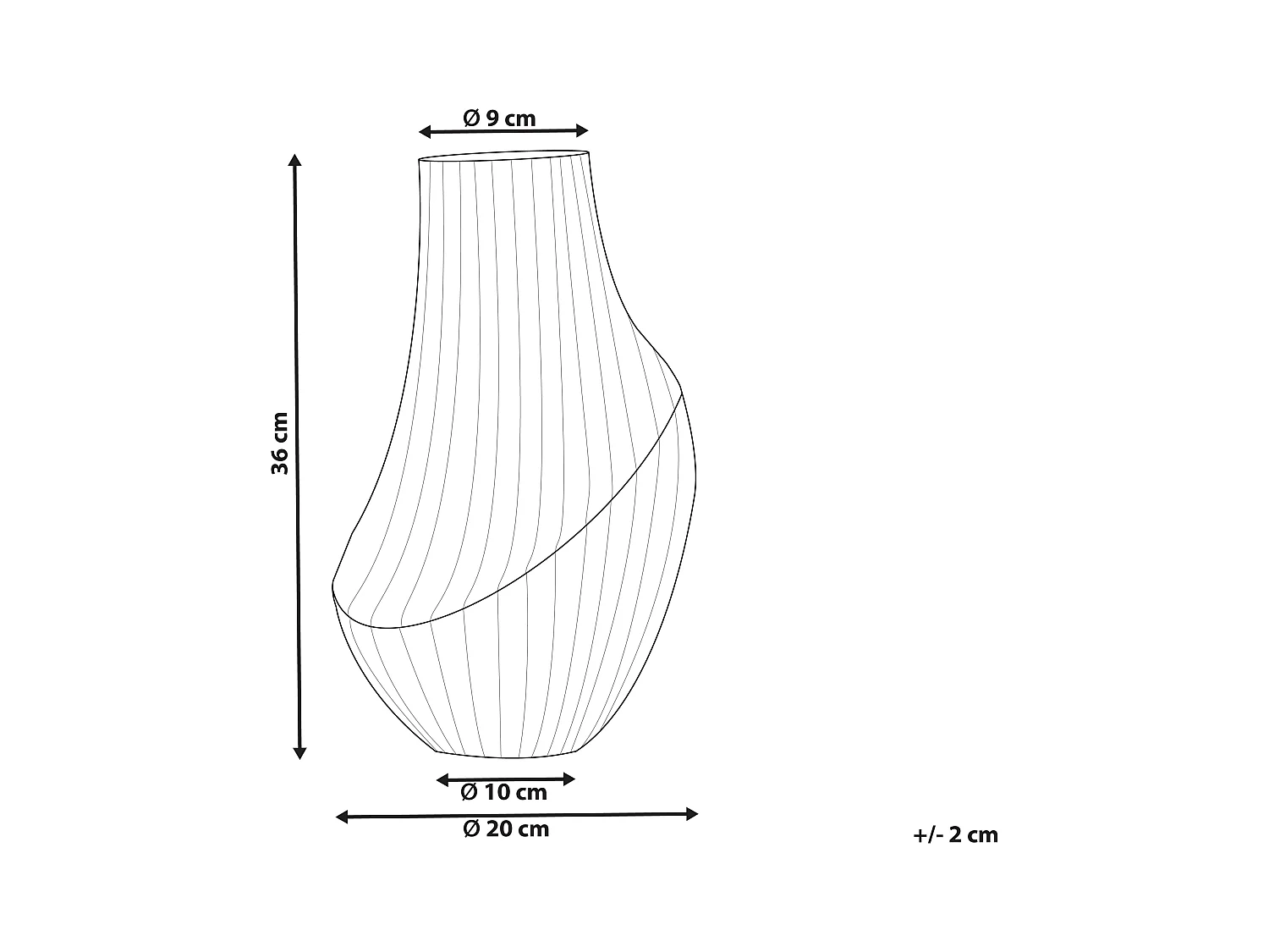 Blumenvase MYRSINA Glas 36 cm Grau