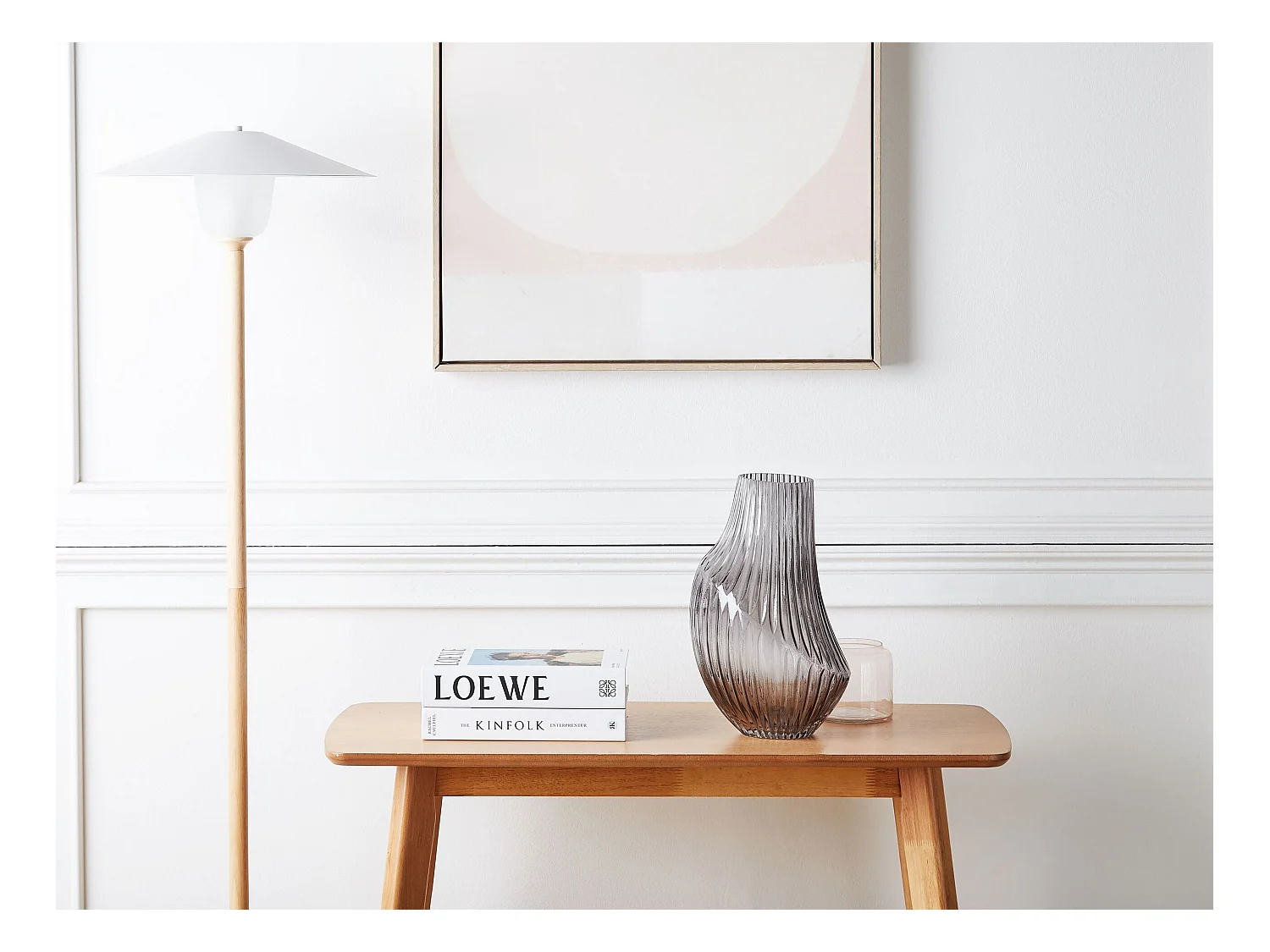 Blumenvase MYRSINA Glas 36 cm Grau