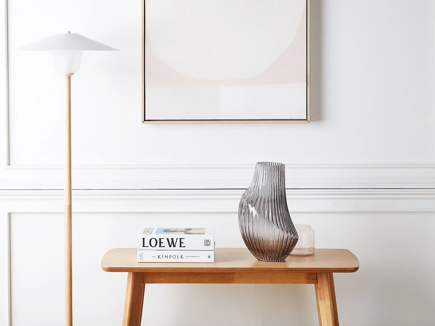 Jarrón para flores MYRSINA Vidrio 36 cm Gris