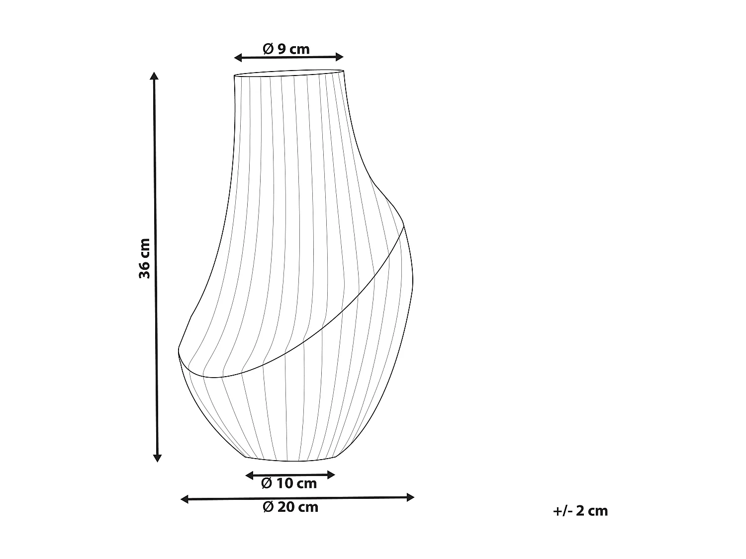 Jarrón para flores MYRSINA Vidrio 36 cm Gris