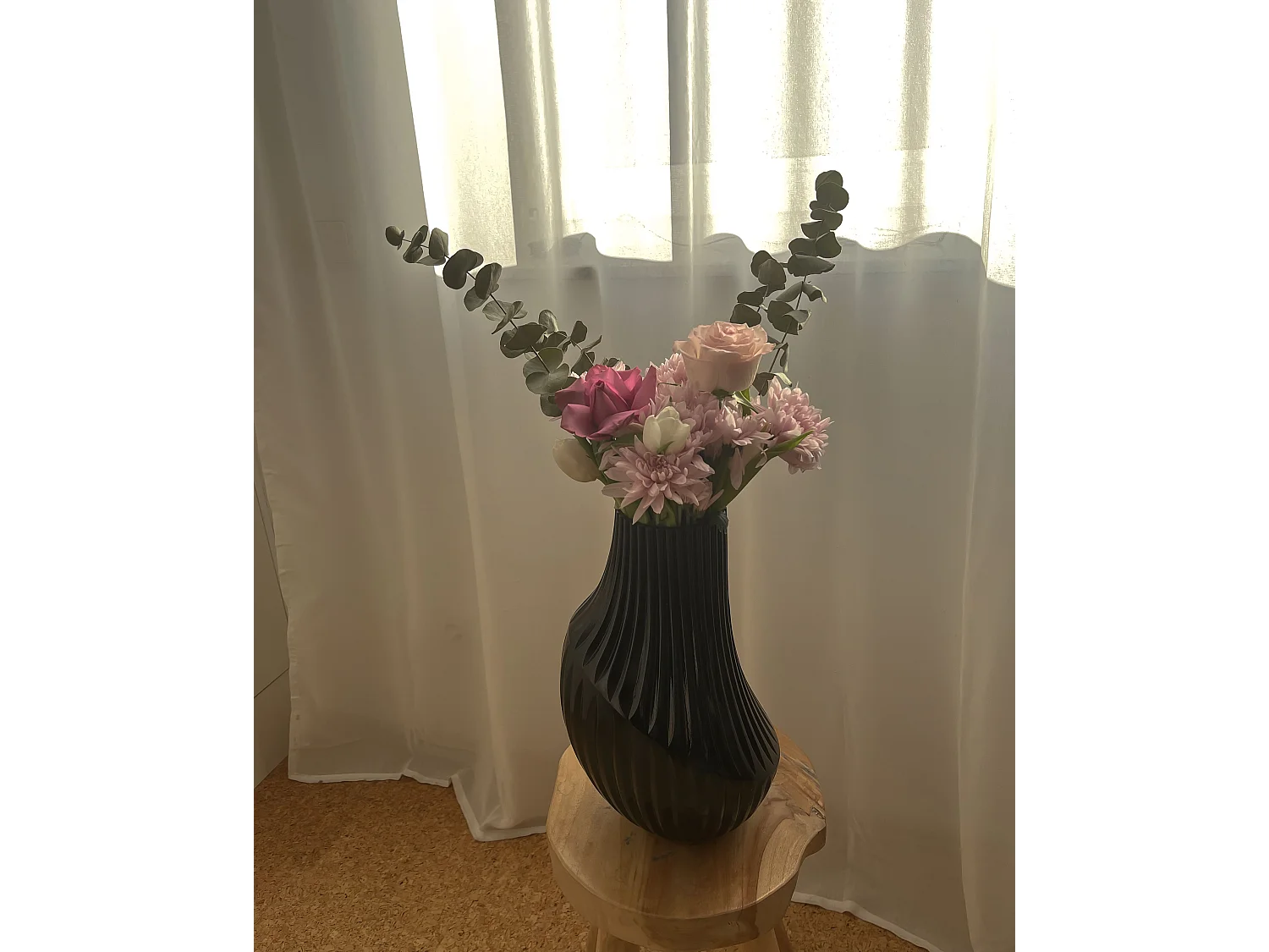 Vaso da fiori MYRSINA Vetro 36 cm Grigio