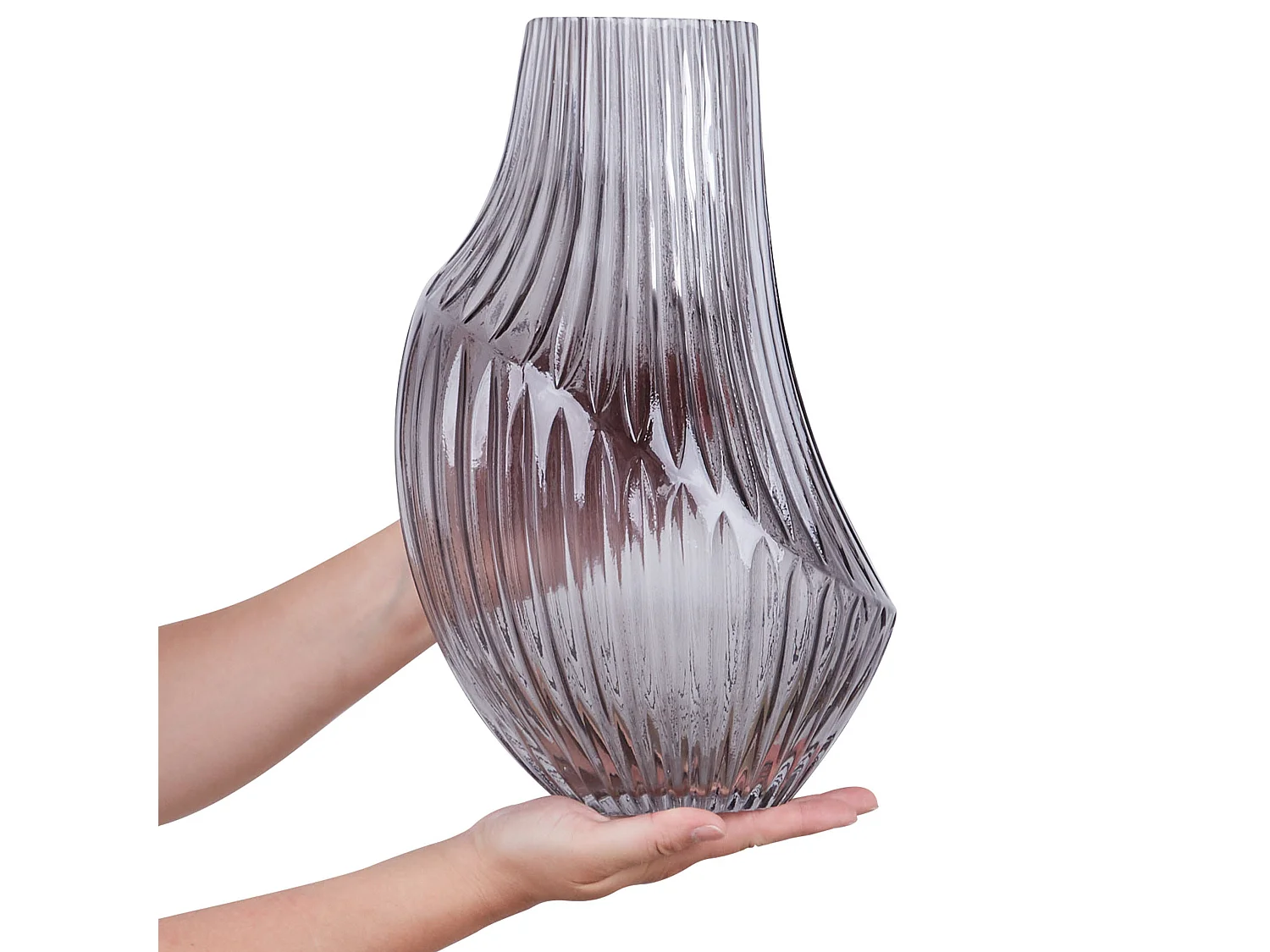 Bloemenvaas MYRSINA Glas 36 cm Grijs