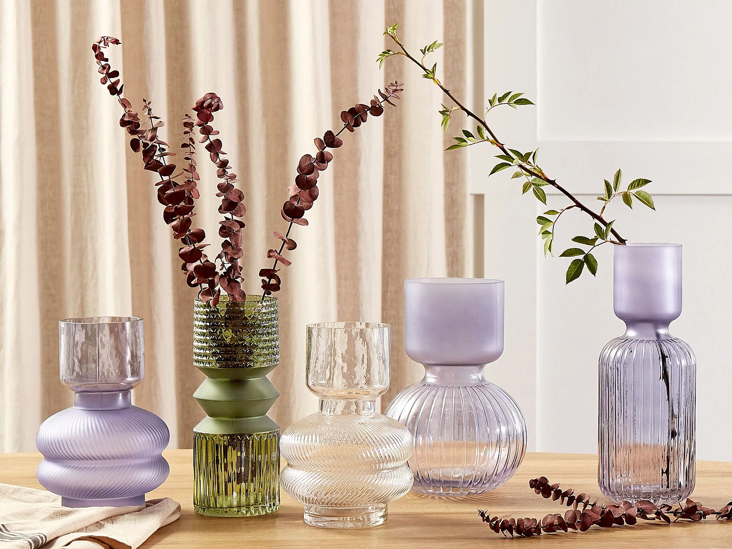 Bloemenvaas THETIDIO Glas 26 cm Paars