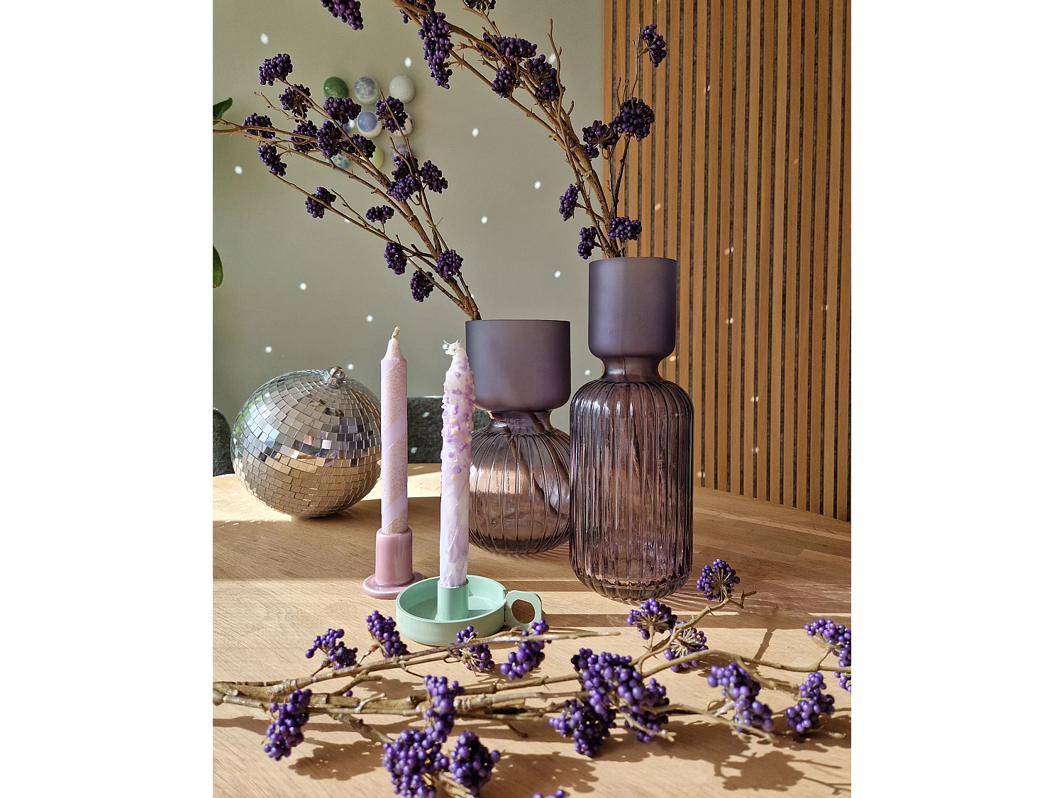 Bloemenvaas THETIDIO Glas 26 cm Paars