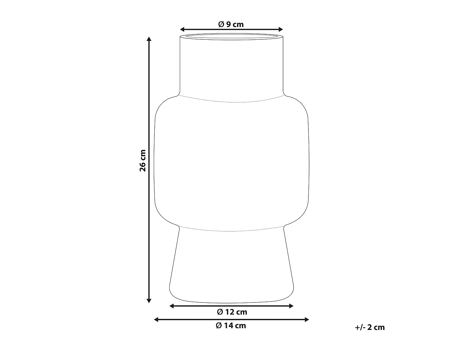 Blumenvase MEGALO Glas 26 cm Grau