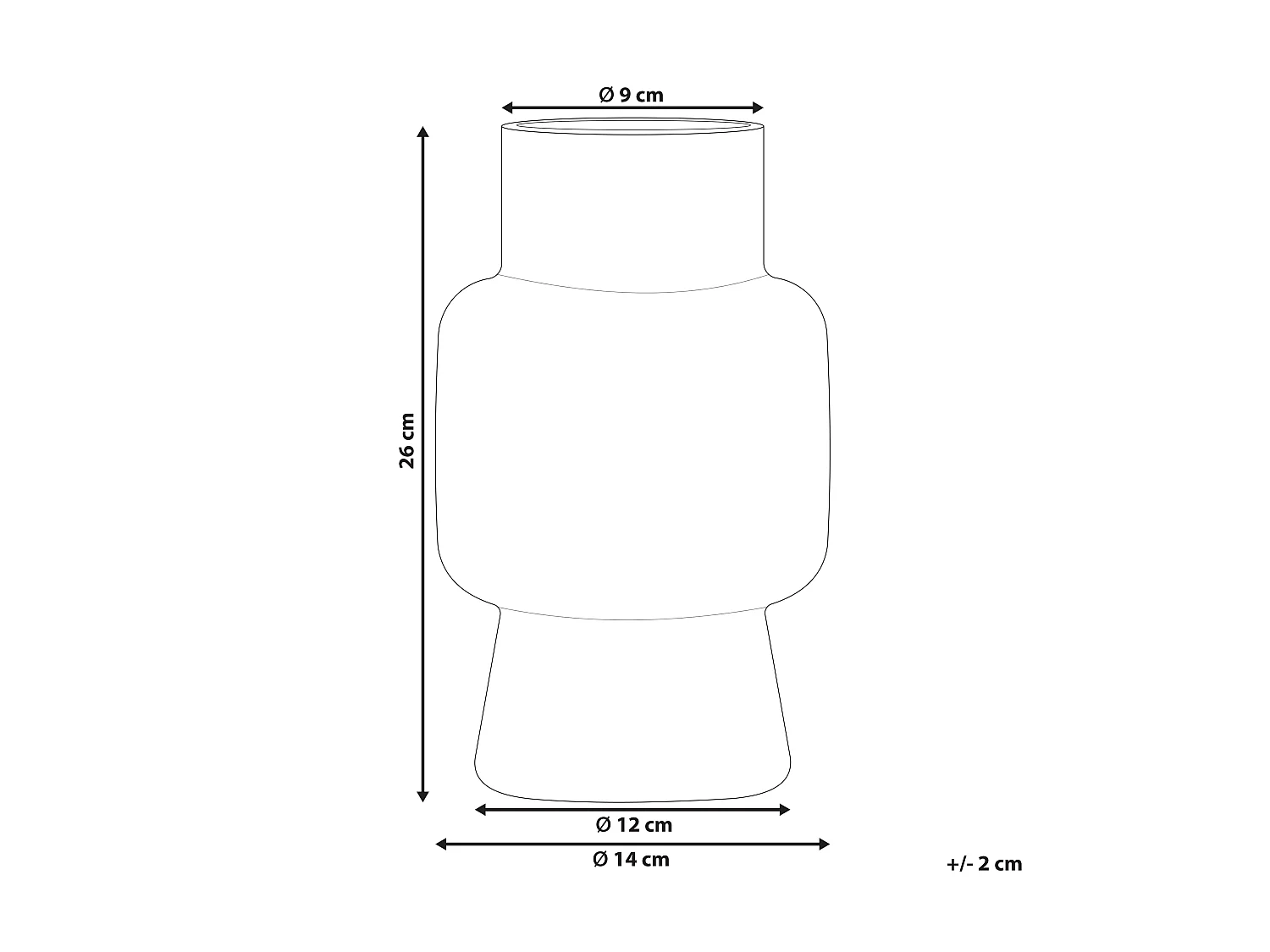 Blumenvase MEGALO Glas 26 cm Grau