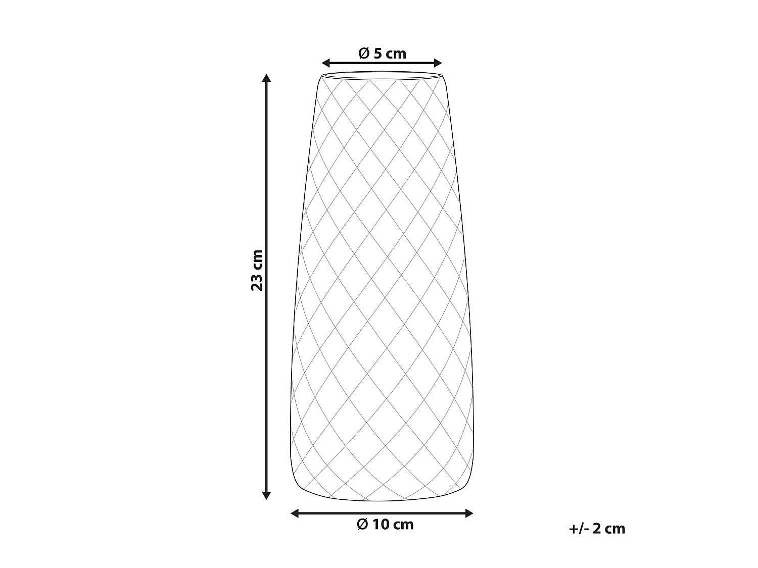 Hohe Deko Blumenvase Glas orange 23 cm mit Struktur breiter Öffnung Pacheia