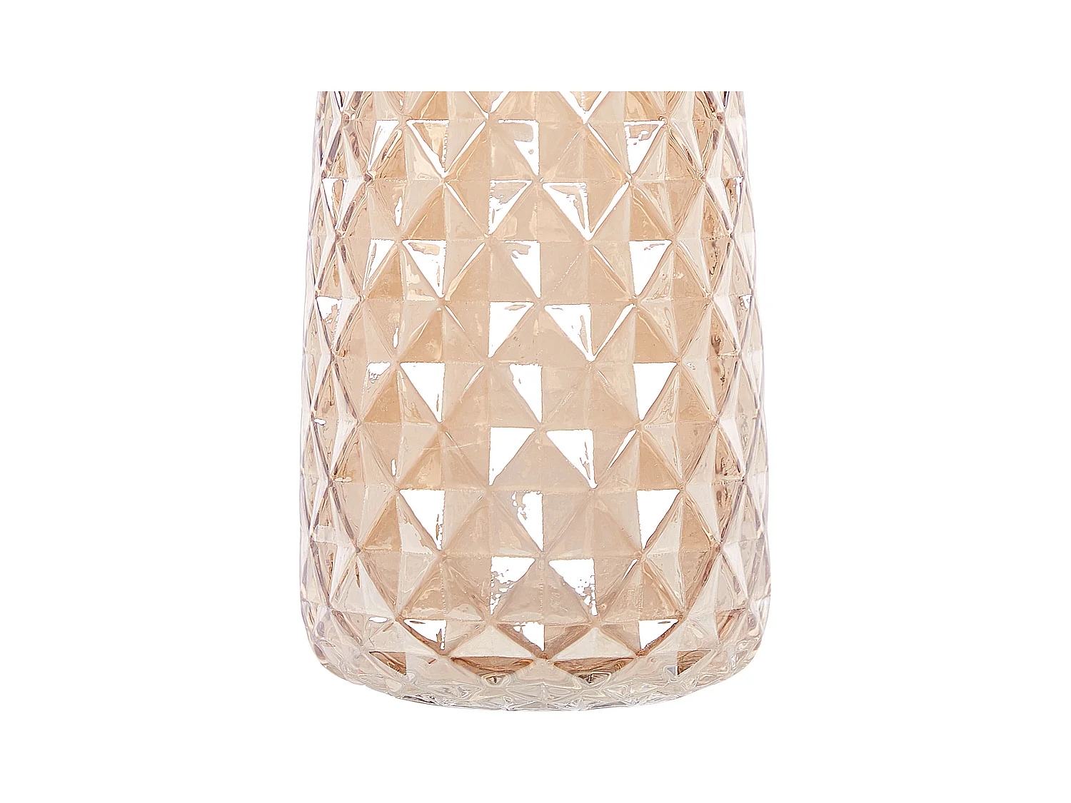 Hohe Deko Blumenvase Glas orange 23 cm mit Struktur breiter Öffnung Pacheia