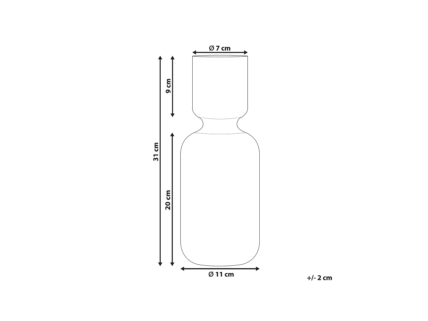 Hohe Deko Blumenvase Glas violett 31 cm mit Rillen schmalem Hals Modern Tragana