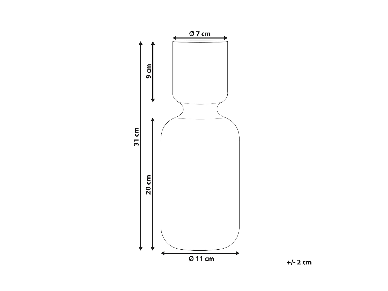 Hohe Deko Blumenvase Glas violett 31 cm mit Rillen schmalem Hals Modern Tragana