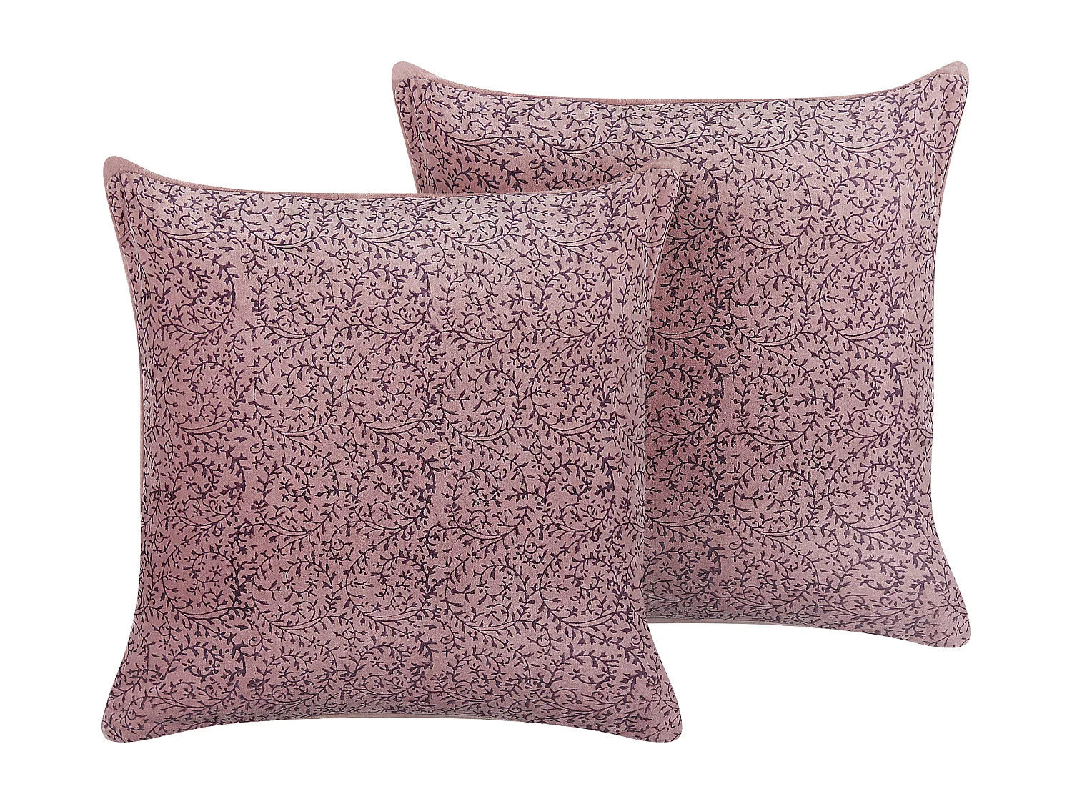 Set di 2 cuscini ROMNEYA Velluto 45 x 45 cm Rosa Trama floreale