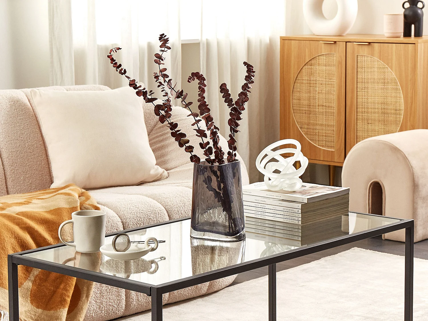 Jarro de flores MITATA Vidro 20 cm Cinzento