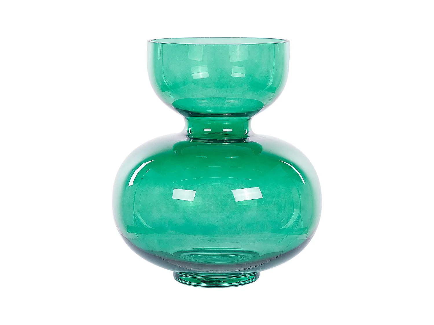 Deko Blumenvase Glas grün 27 cm bauchig mit schmalem Hals Modern Palaia