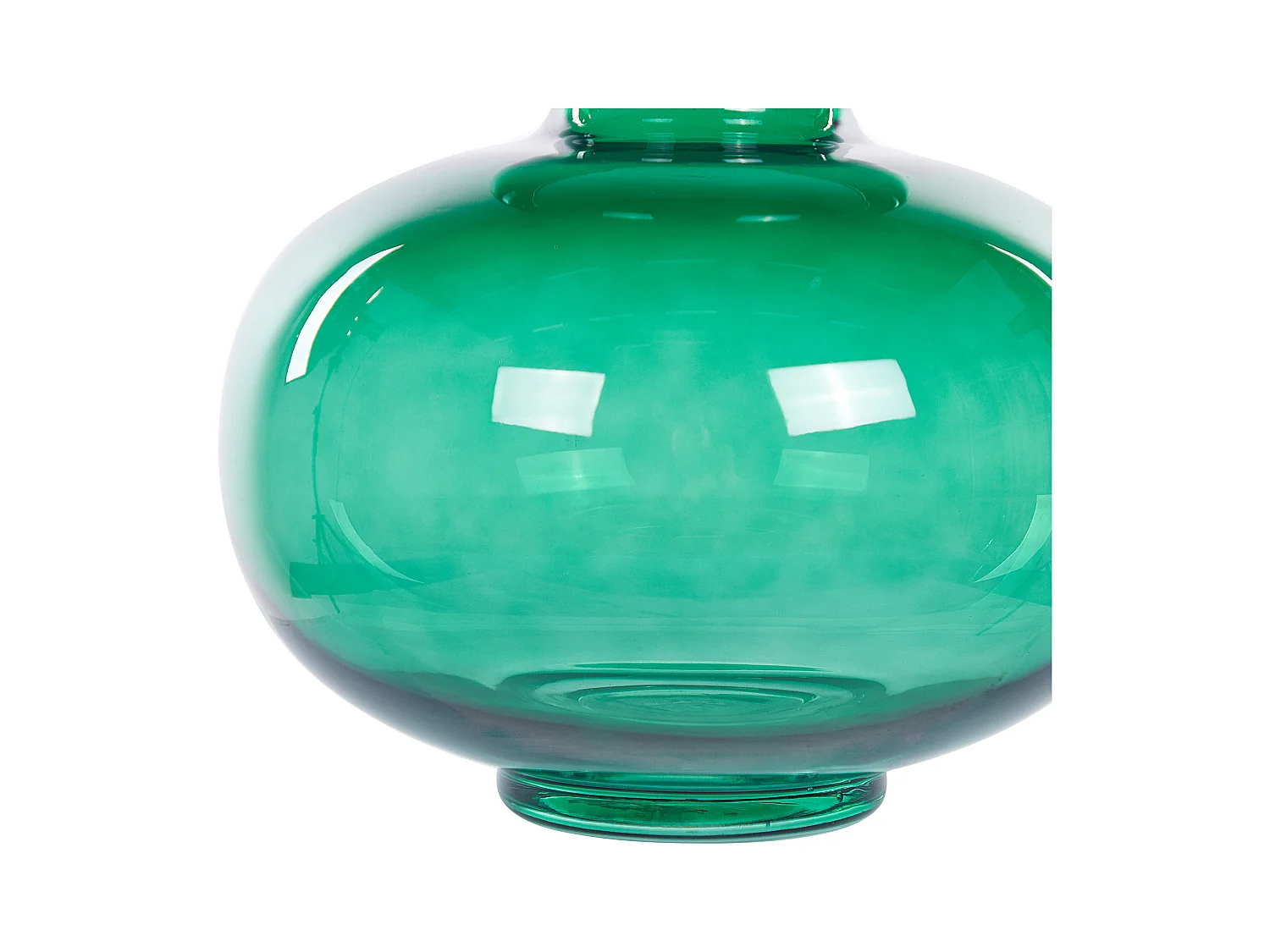 Deko Blumenvase Glas grün 27 cm bauchig mit schmalem Hals Modern Palaia