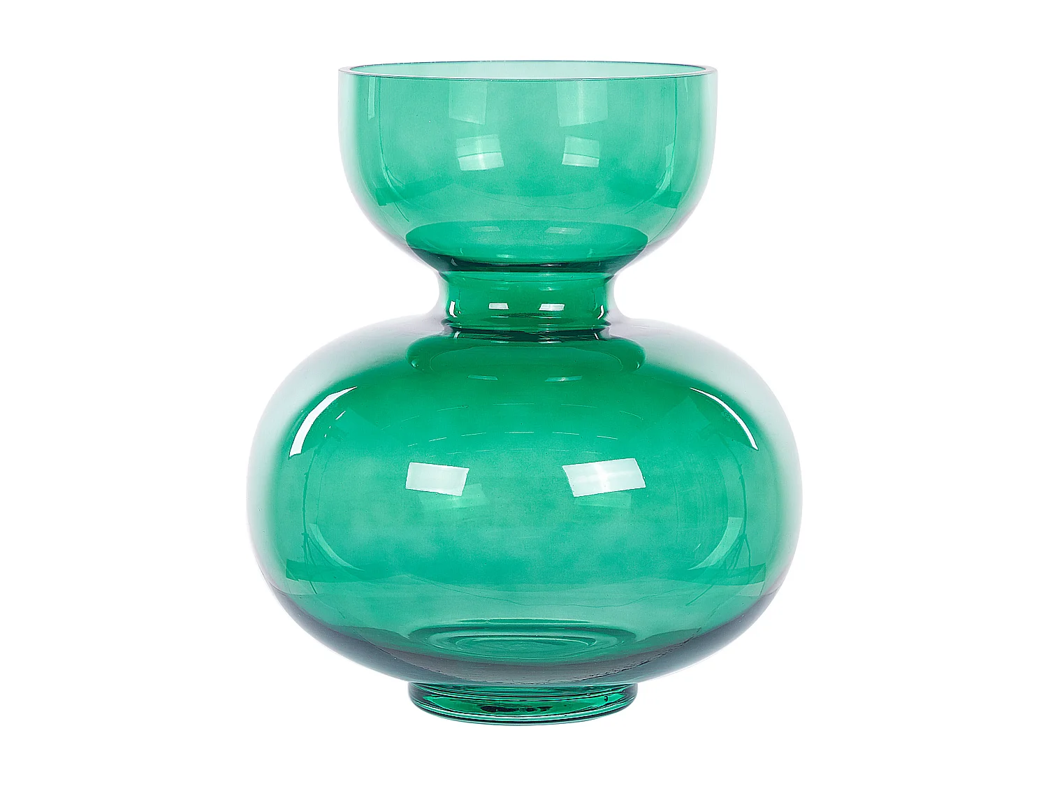 Deko Blumenvase Glas grün 27 cm bauchig mit schmalem Hals Modern Palaia