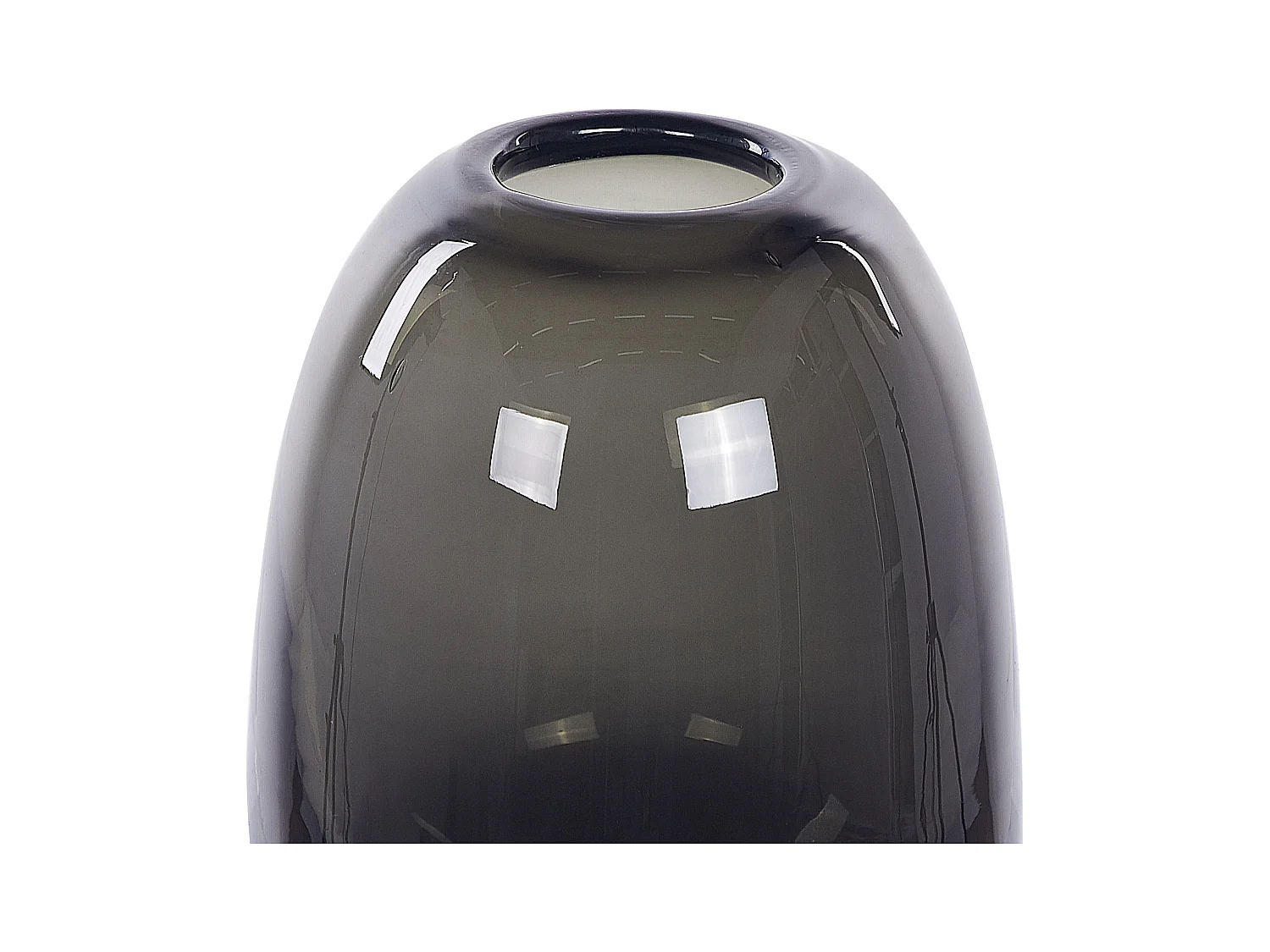 Deko Blumenvase Glas grau / transparent 18 cm bauchig mit schmaler Öffnung Fyska