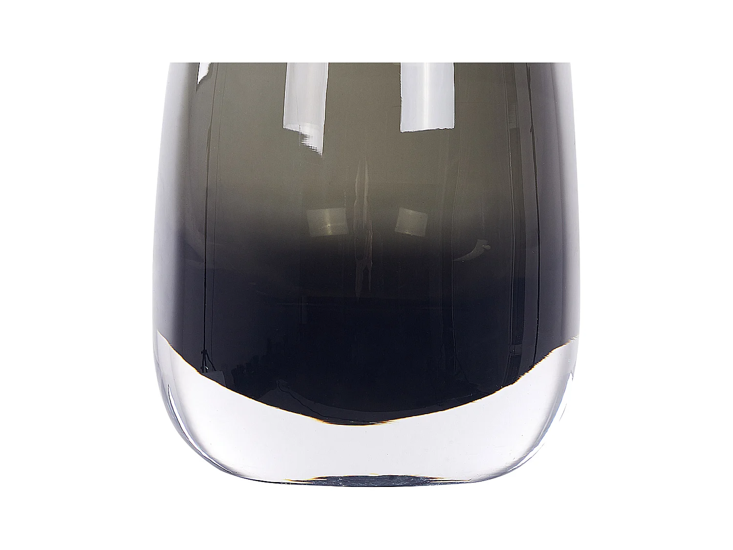 Deko Blumenvase Glas grau / transparent 18 cm bauchig mit schmaler Öffnung Fyska