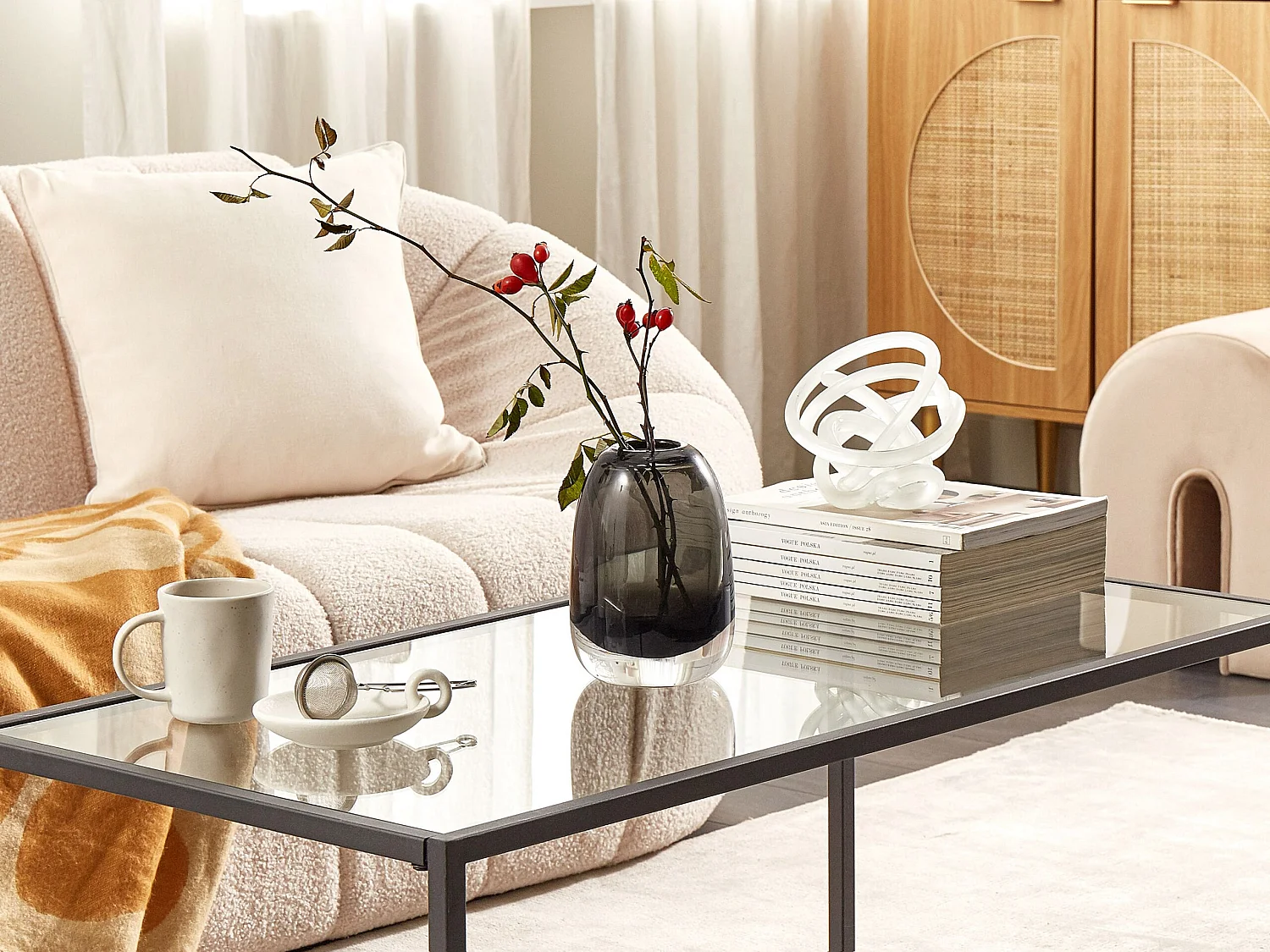 Vase à fleurs FYSKA Verre 18 cm Gris foncé