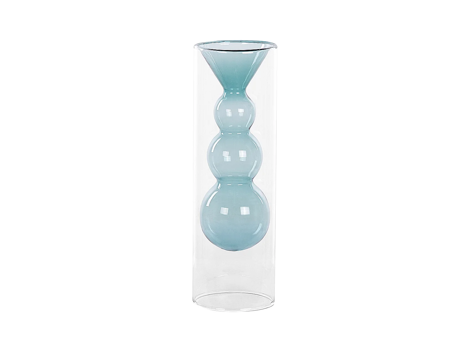 Vase à fleurs KALOCHI Verre 27 cm Turquoise