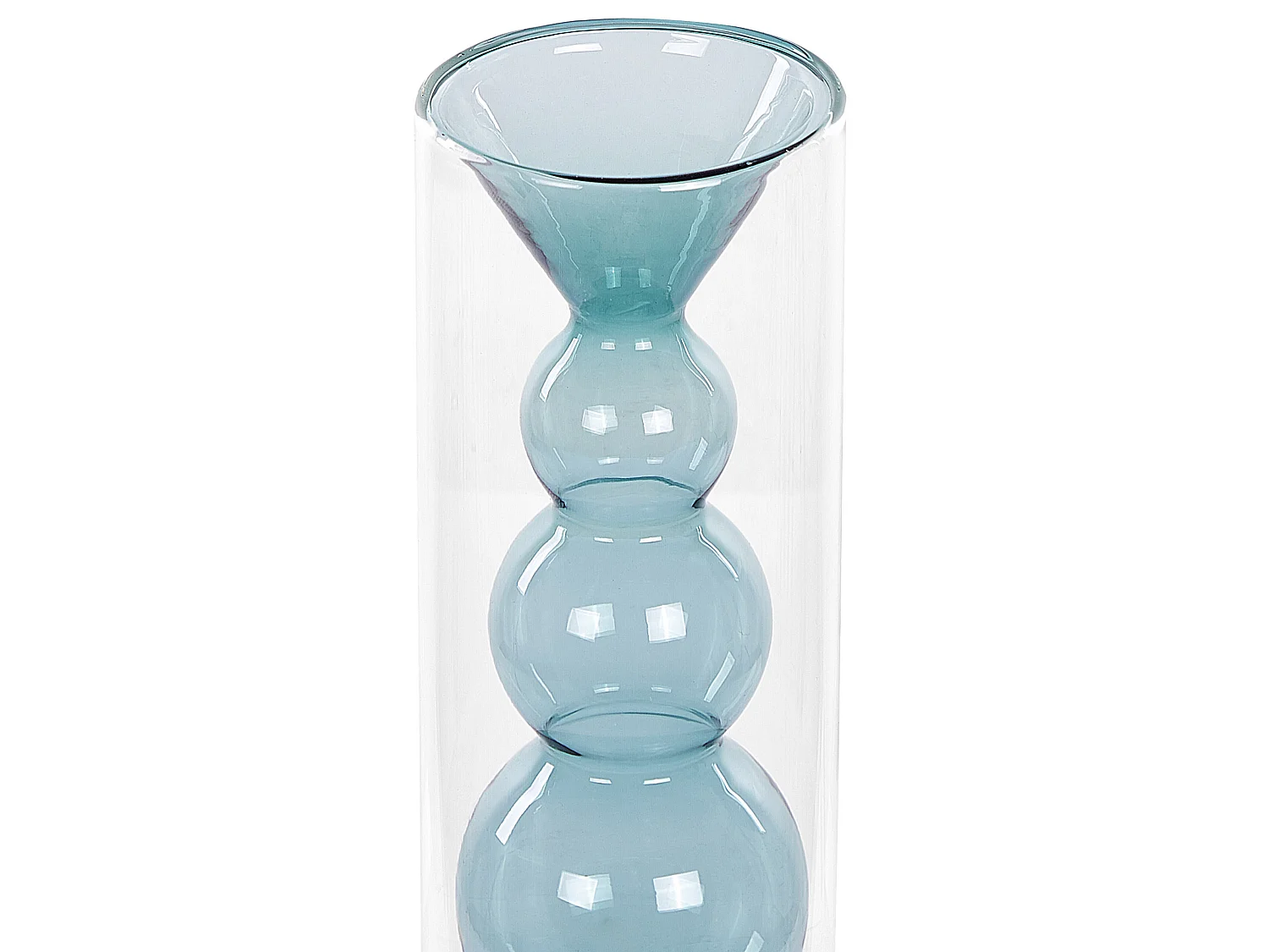 Blumenvase KALOCHI Glas 27 cm Türkis