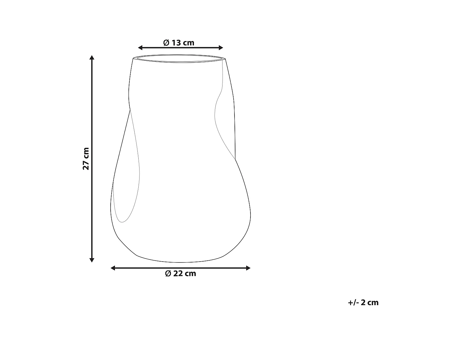 Bloemenvaas IMEROS Glas 27 cm Goudbruin