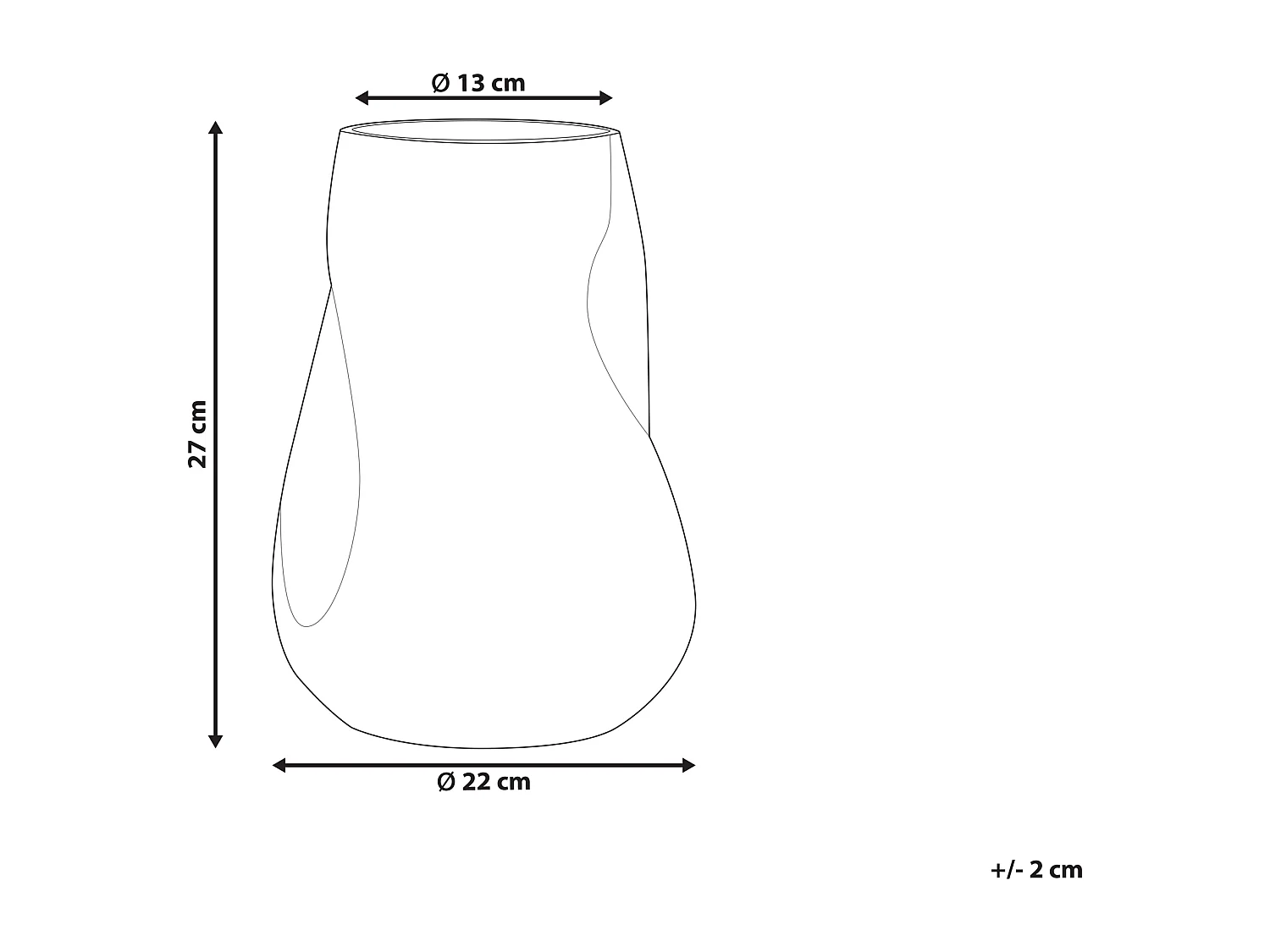 Bloemenvaas IMEROS Glas 27 cm Goudbruin