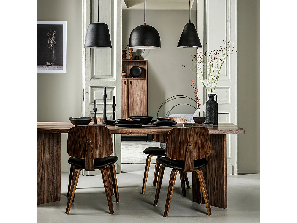 Classic - Chaise en bois et simili - Bois foncé