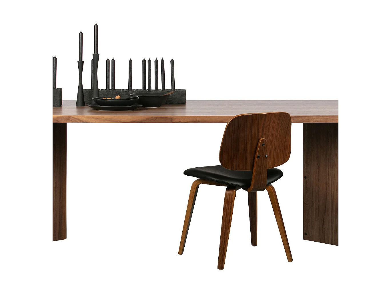 Classic - Chaise en bois et simili - Bois foncé