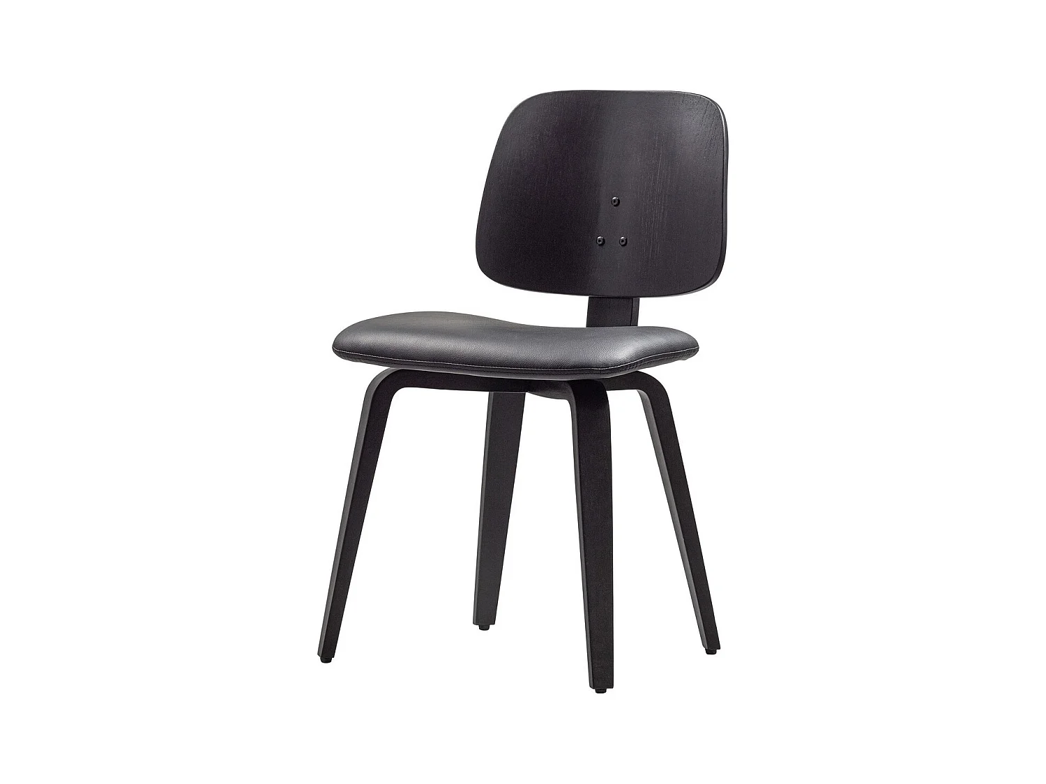 CHARLES - Chaise simili cuir et bois noir