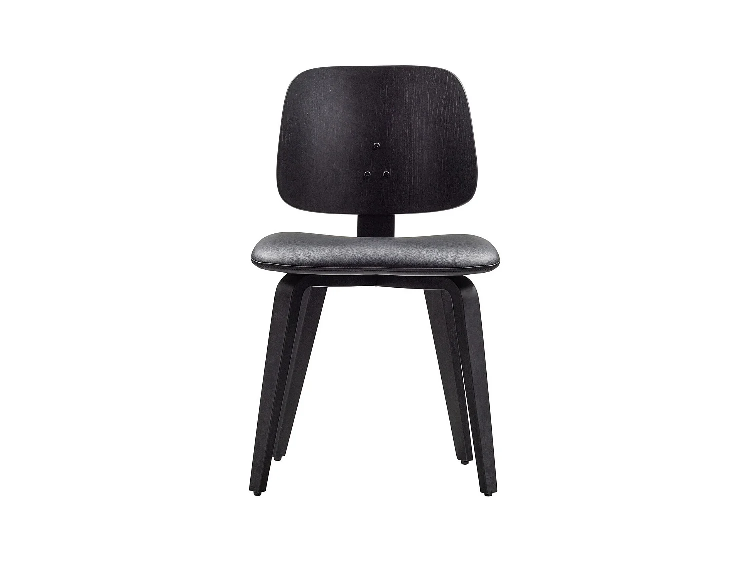 CHARLES - Chaise simili cuir et bois noir