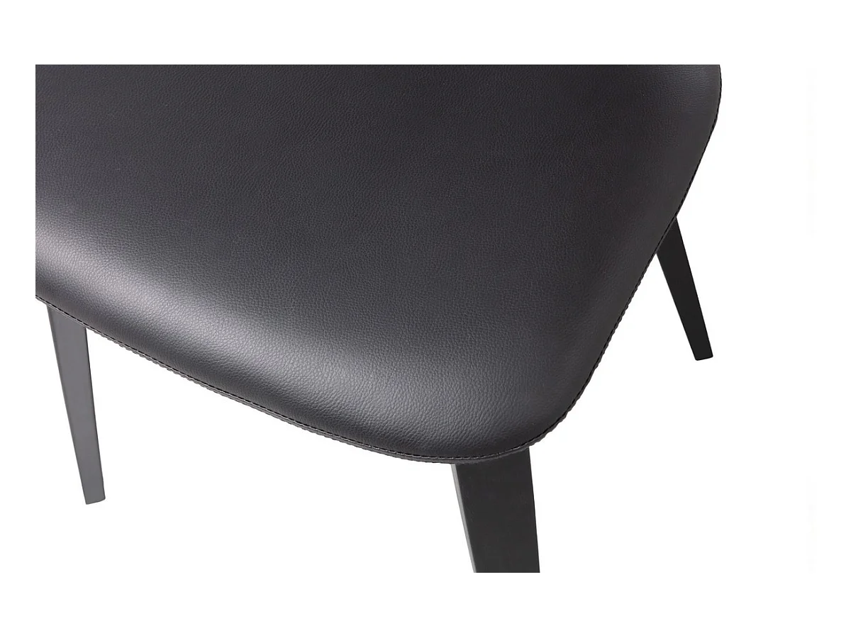 CHARLES - Chaise simili cuir et bois noir