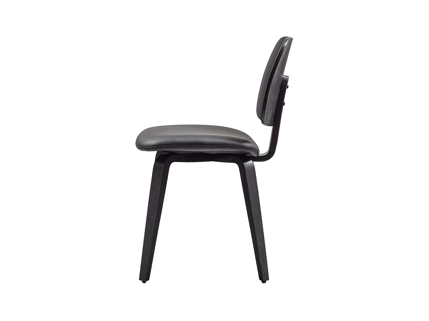 CHARLES - Chaise simili cuir et bois noir