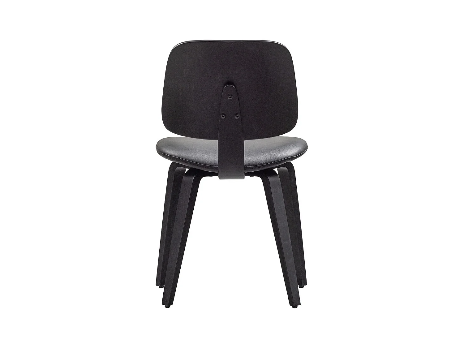 CHARLES - Chaise simili cuir et bois noir