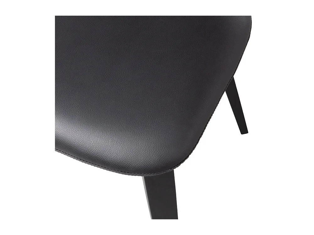 CHARLES - Chaise simili cuir et bois noir