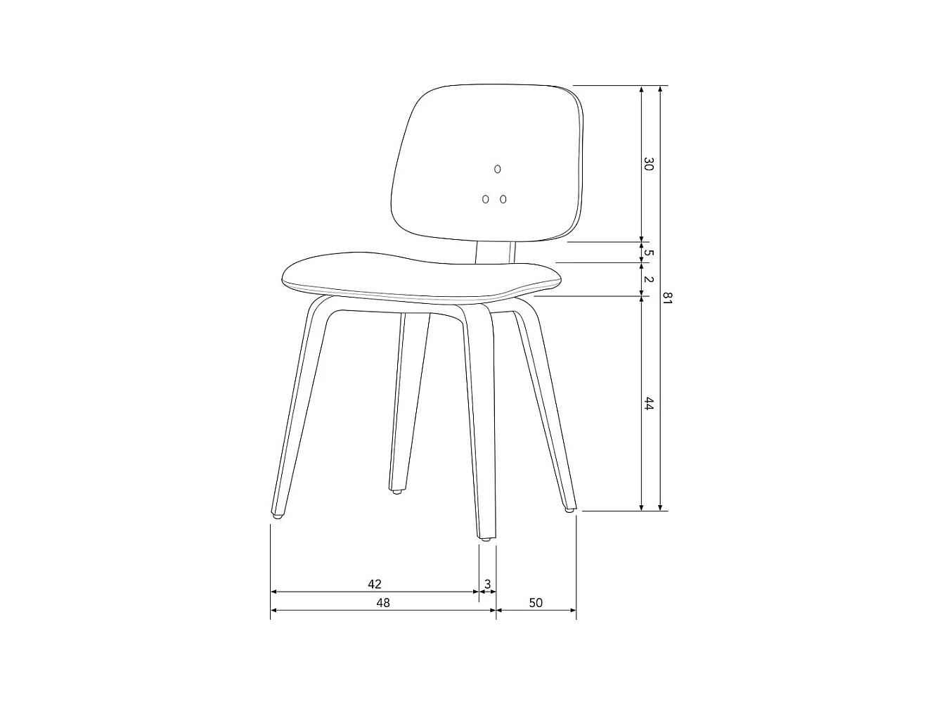 CHARLES - Chaise simili cuir et bois noir