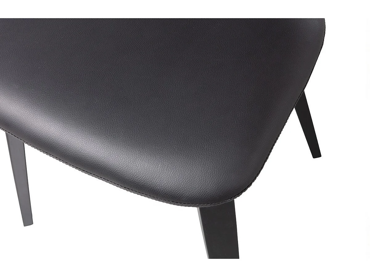 CHARLES - Chaise simili cuir et bois noir