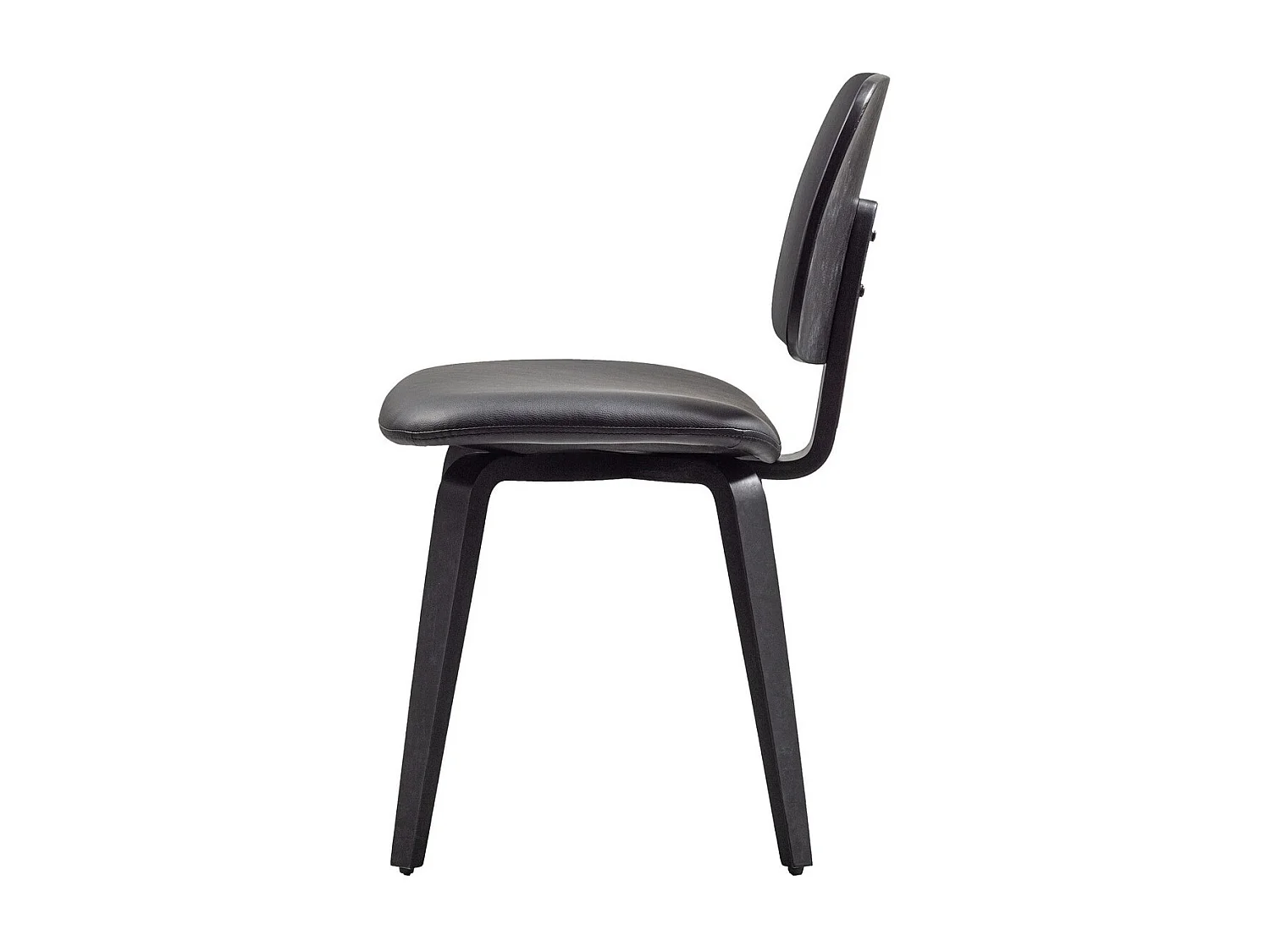 CHARLES - Chaise simili cuir et bois noir