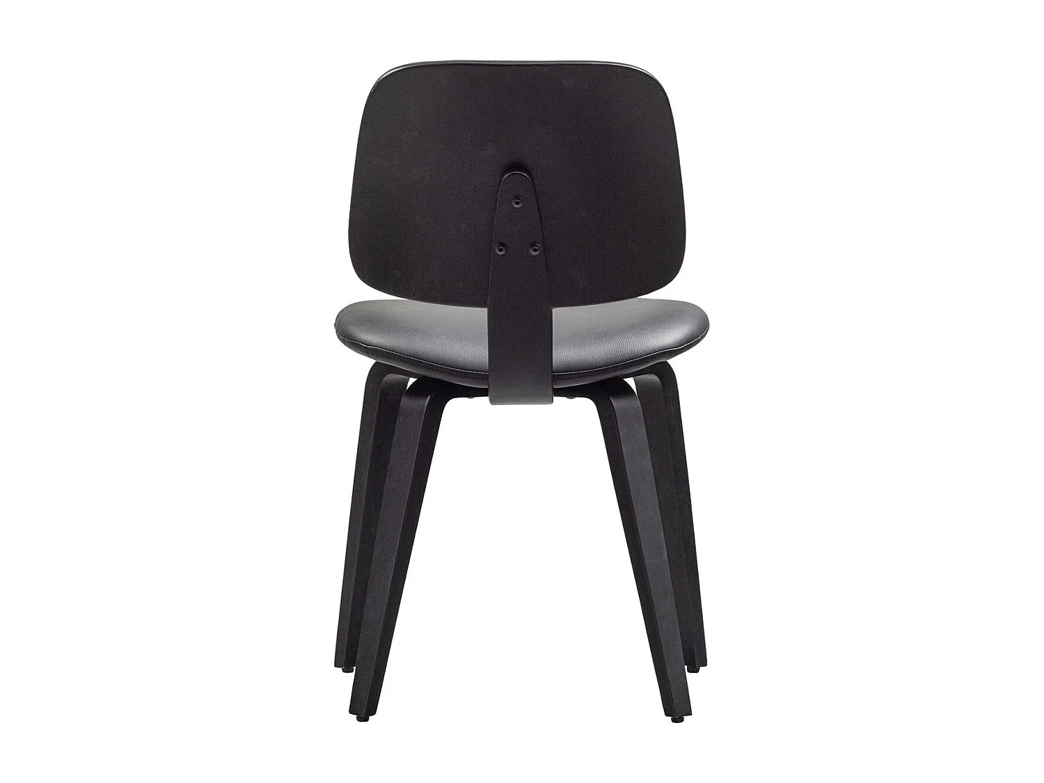 CHARLES - Chaise simili cuir et bois noir