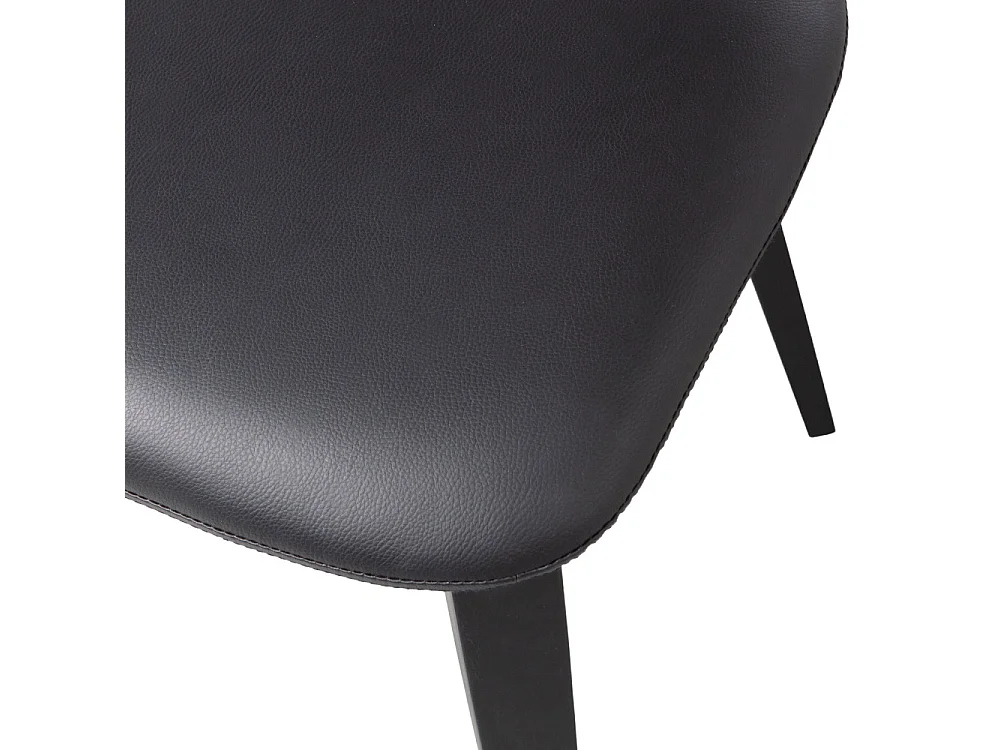 CHARLES - Chaise simili cuir et bois noir