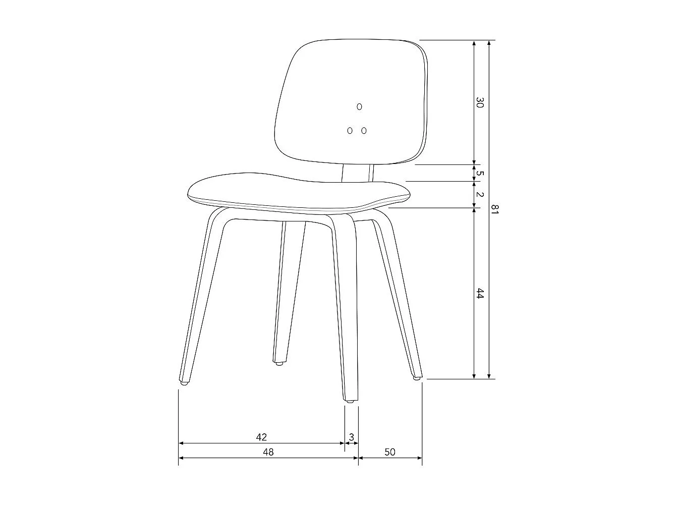 CHARLES - Chaise simili cuir et bois noir