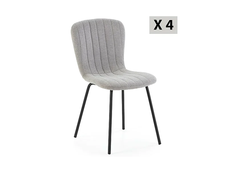 Stuhl-set 4er Lucky grau